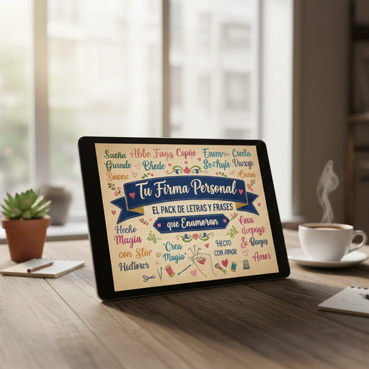 Pack 'Firmas que Enamoran': 50+ Alfabetos y Frases Listas para Bordar